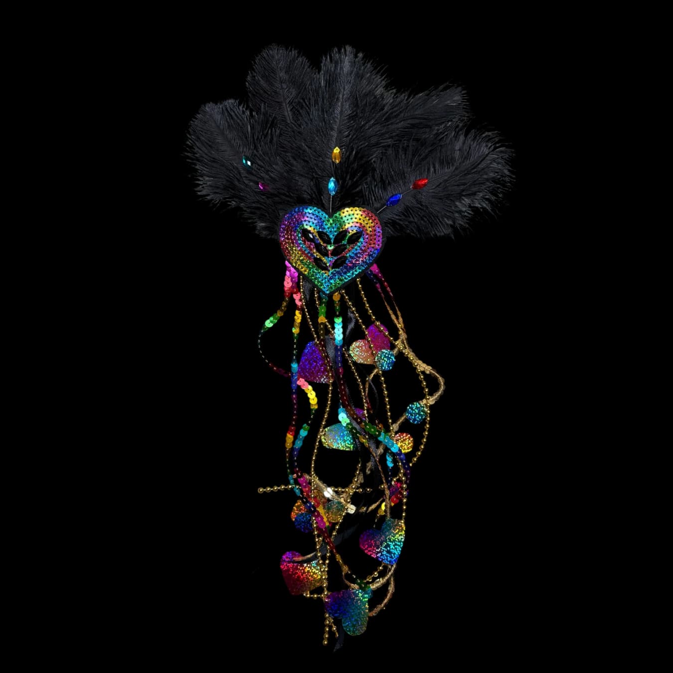 Fivela Coração Plumas