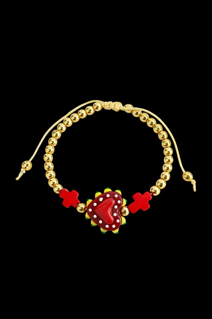 Pulseira Macramê Coração Sagrado