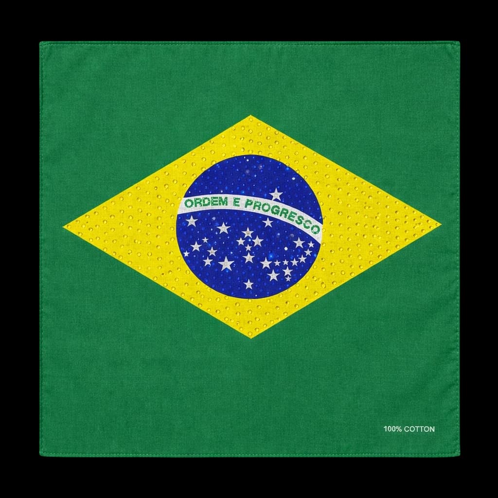 Lenço Bandeira Brasil Cravejado
