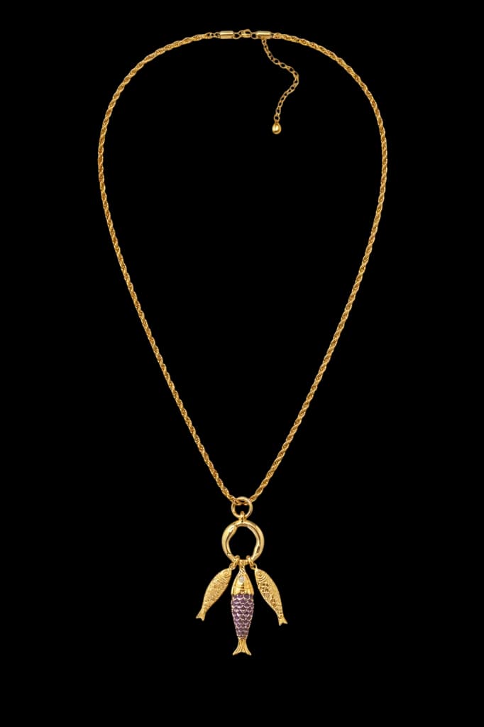 Colar Aço Peixes Dourados