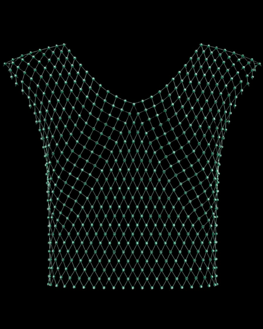 Blusa Tela De Cristais Prata