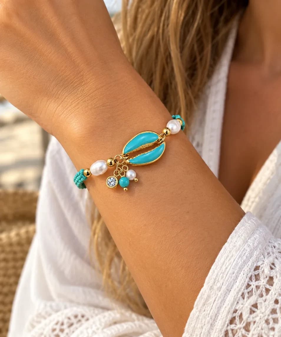 Pulseira Macramê Búzios  Maré