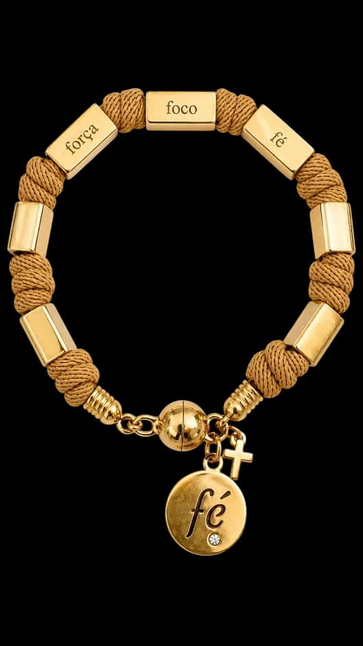 Pulseira Fé, Foco, Força E Coragem