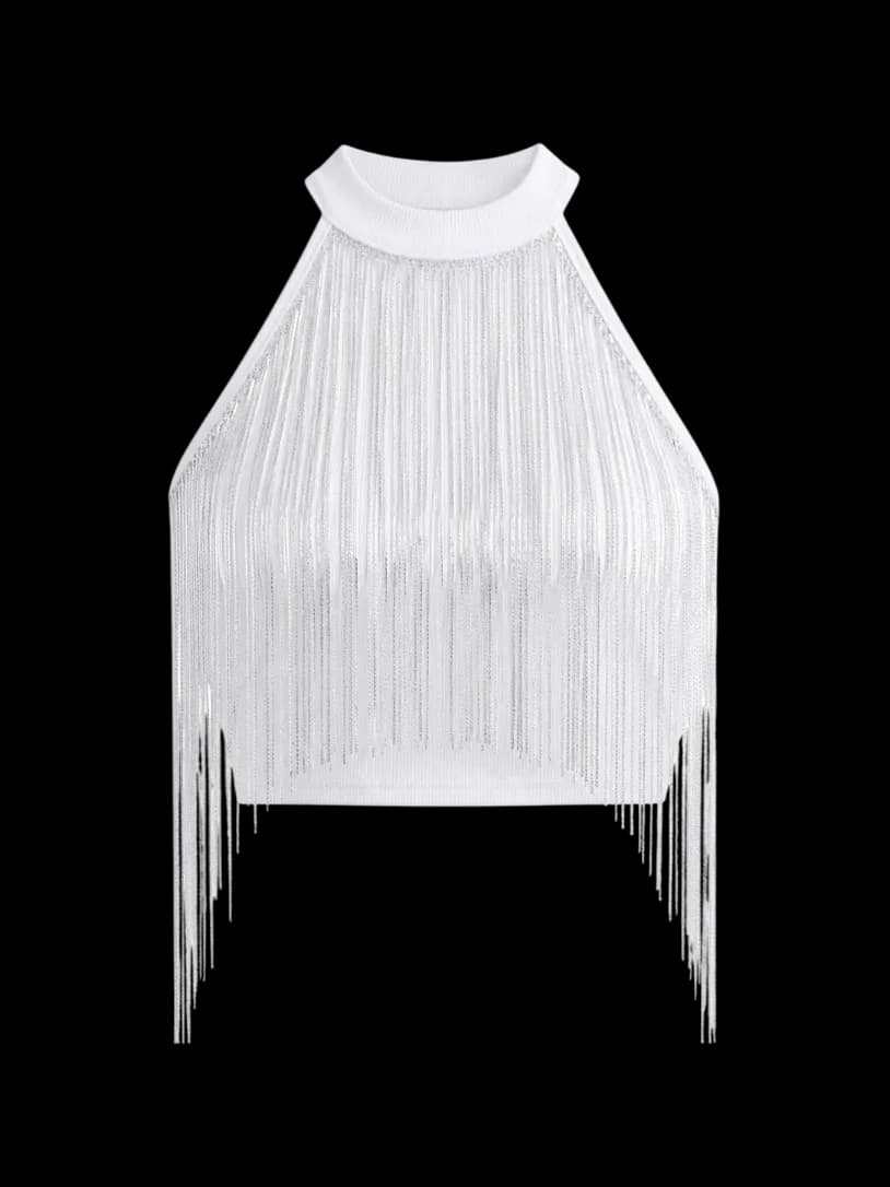Blusa Canelada Franjas
