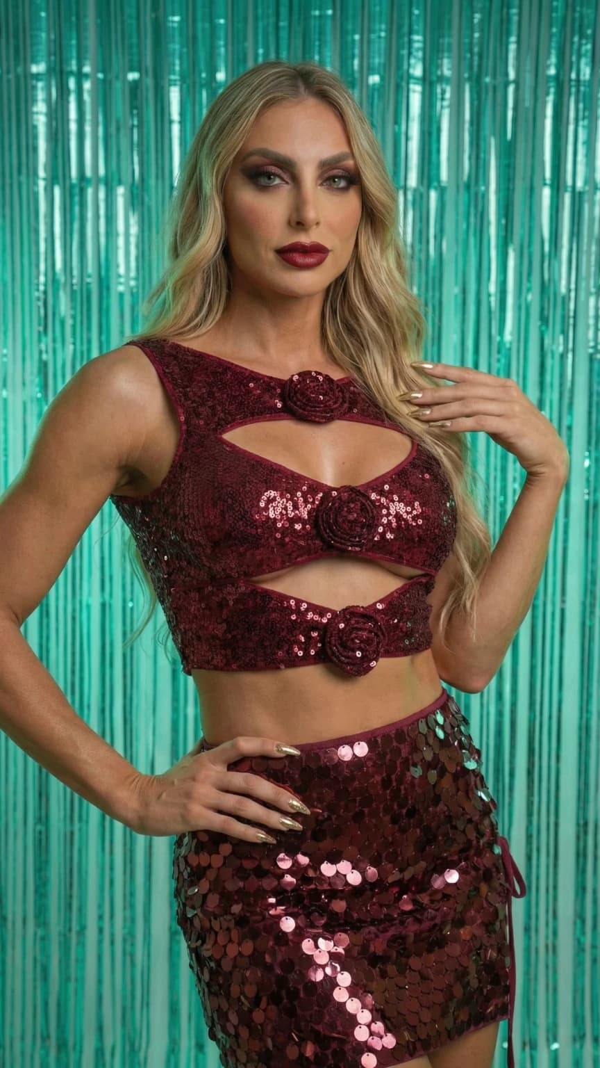 Cropped Cut-out Rosas