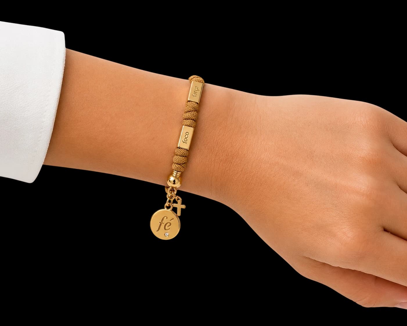 Pulseira Fé, Foco, Força E Coragem