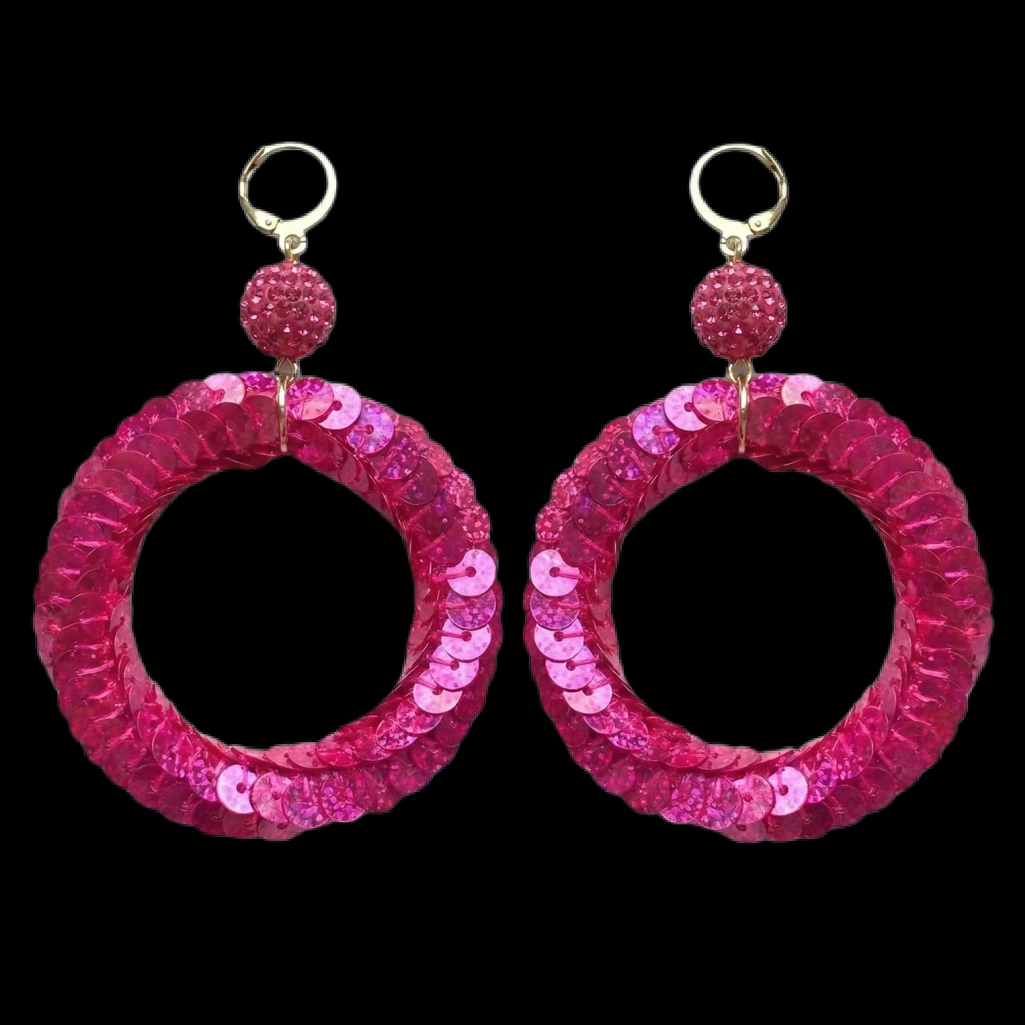 Brinco Argola Maxi Glitter Com Lantejoulas