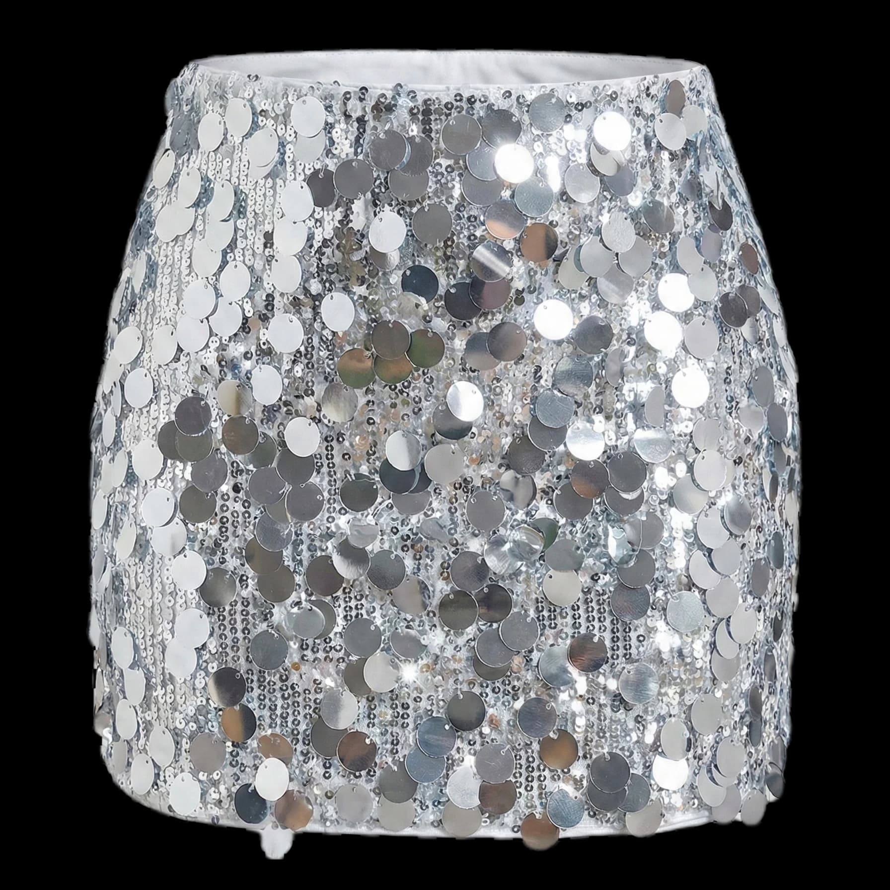 Saia Com Paetês Grandes Espelhados