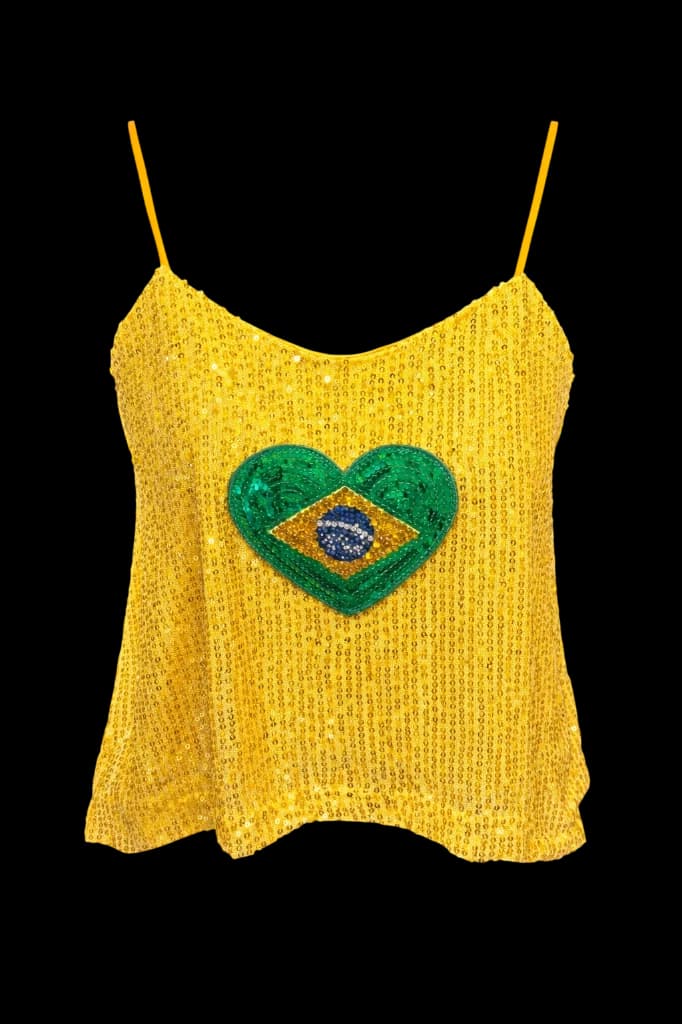 Regata Coração Verde E Amarelo