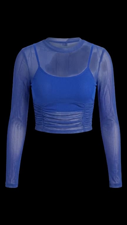 Blusa Tule Hexa Azul