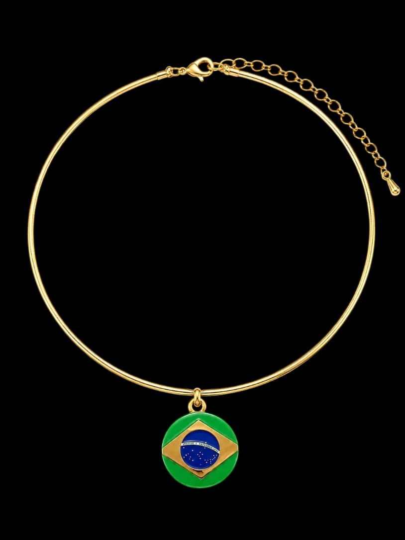 Colar Gargantilha Brasil Dourada