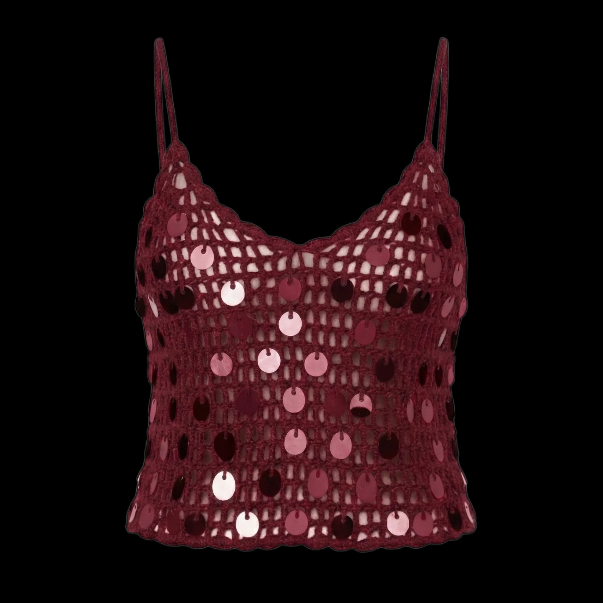 Regata Crochê Apliques Paetês